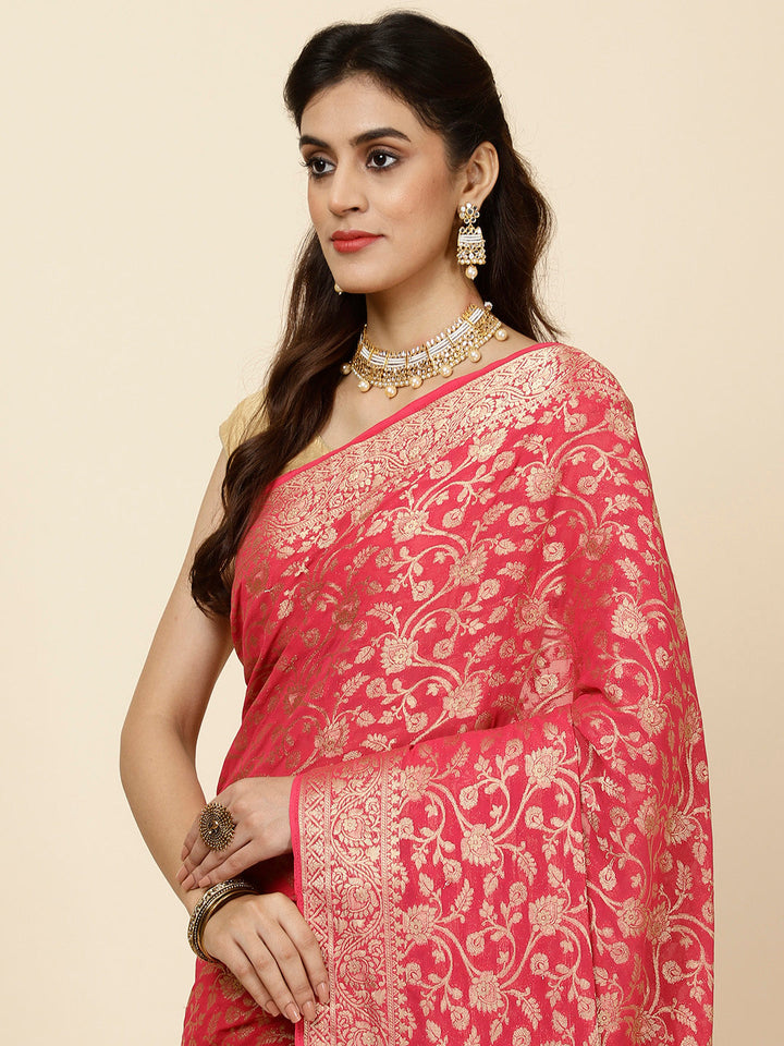 Zari Jaal Woven Georgette Saree