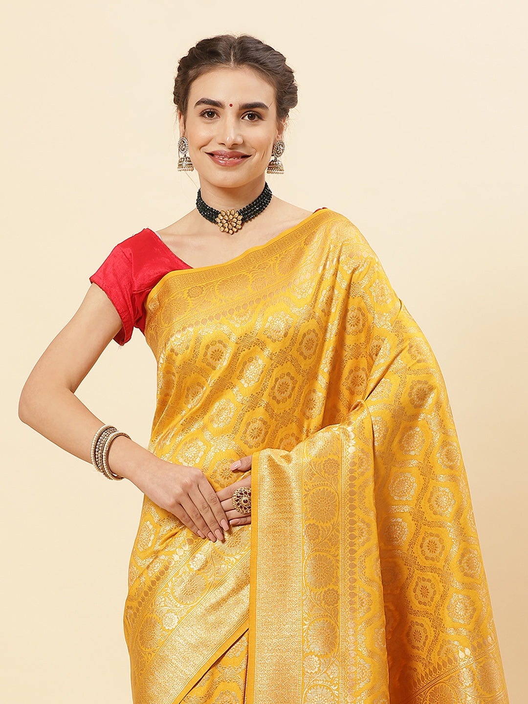 Bandhez Art Handloom Saree with Zari Border