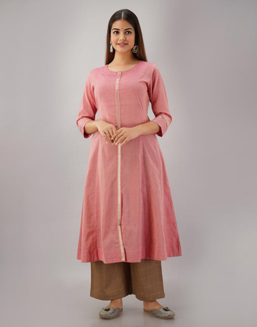 Printed Cotton Anarkali Kurti With Pant
