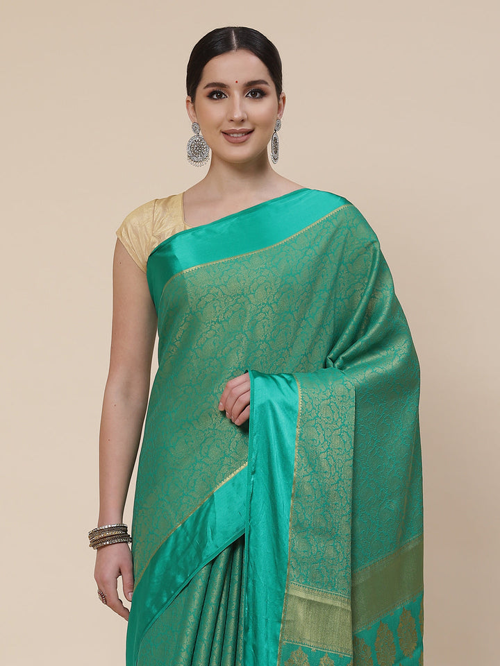 Light Brocade Georgette Plain Saree