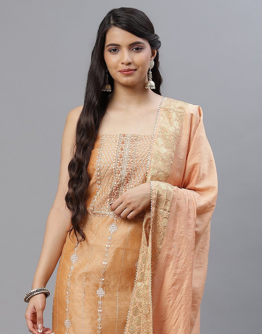 Chanderi Embroidered Suit piece