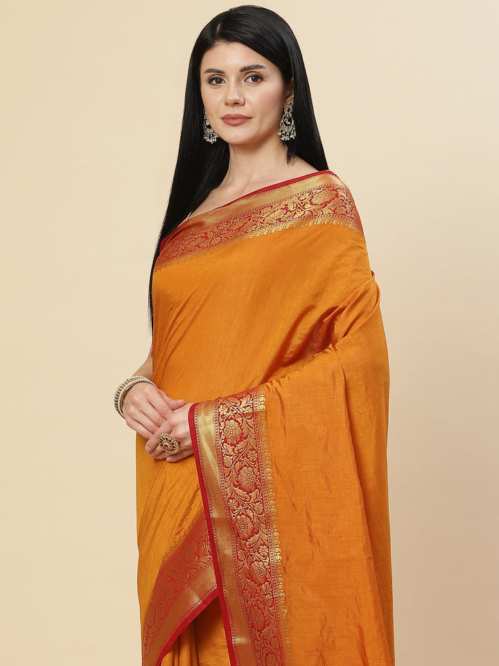 Plain Zari Border Handloom Woven Saree