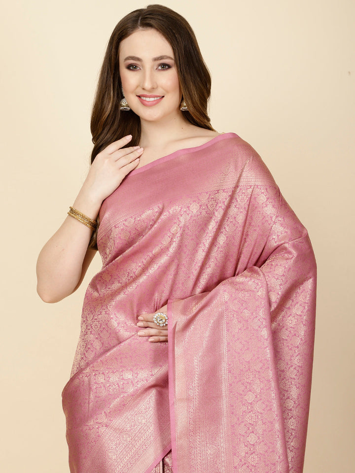Brocade Zari Jaal Handloom Woven Saree