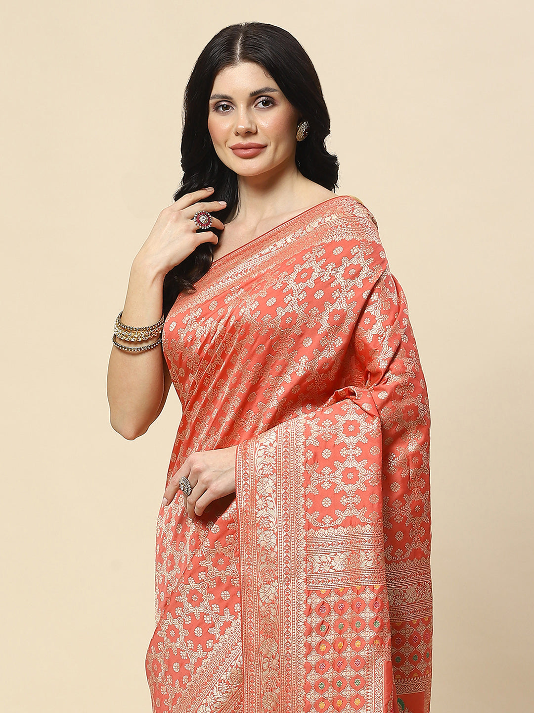 Zari Jaal Woven Art Silk Banarsi Saree