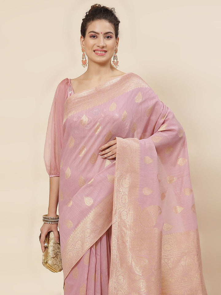 Zari Booti Woven Cotton Saree