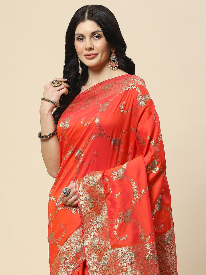Zari Jaal Woven Art Silk Banarsi Saree
