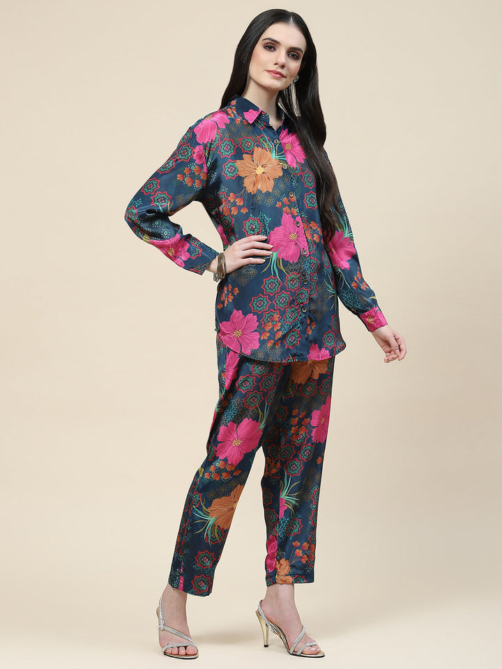Printed Crepe Kurti With Pants