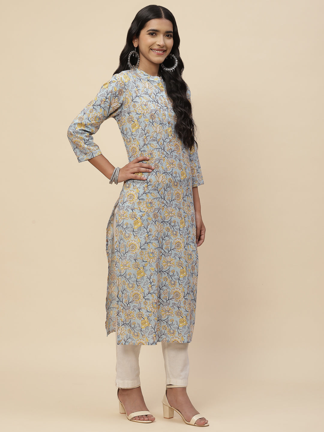 Floral Printed Cotton Kurta