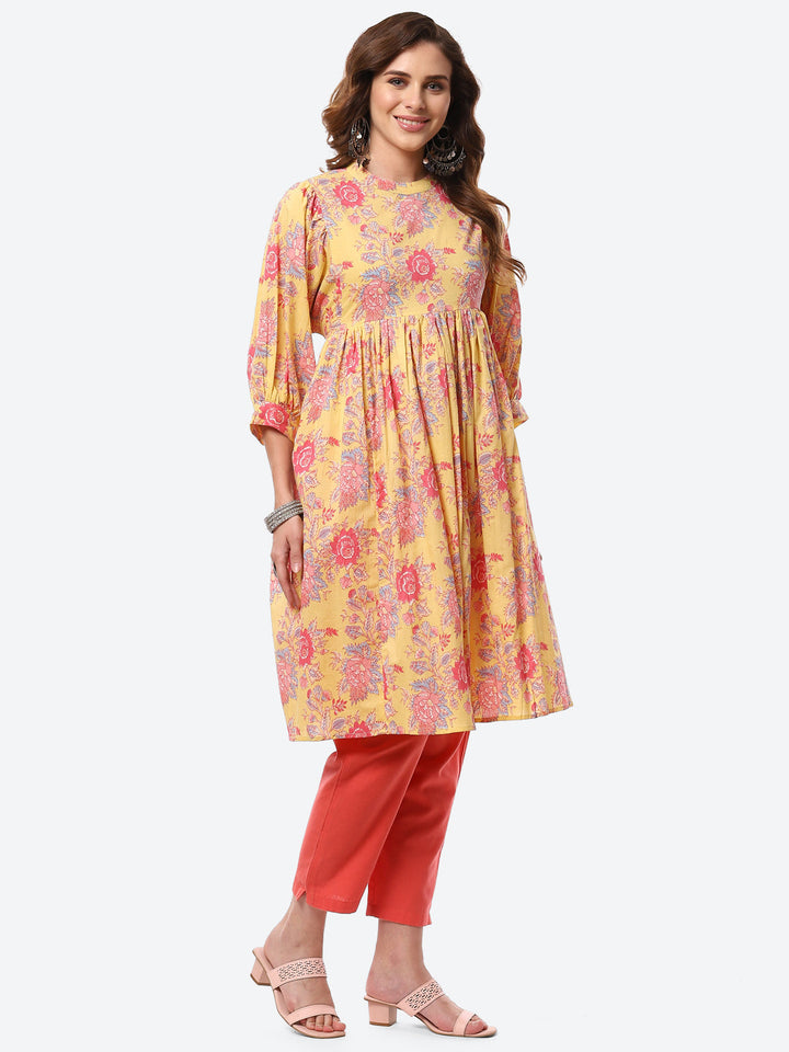 Floral Printed Cotton Kurti