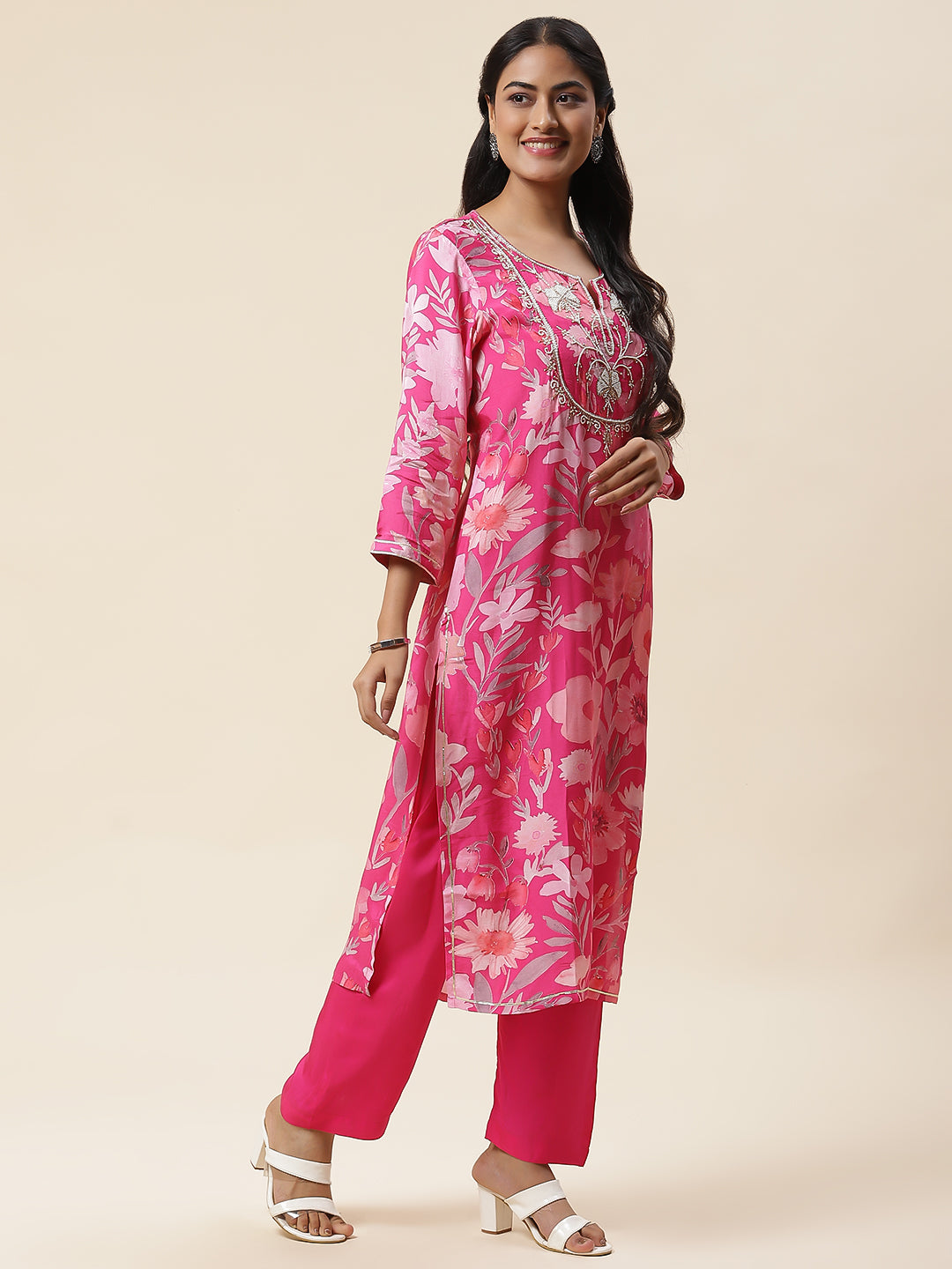 Printed Muslin Kurta With Pants