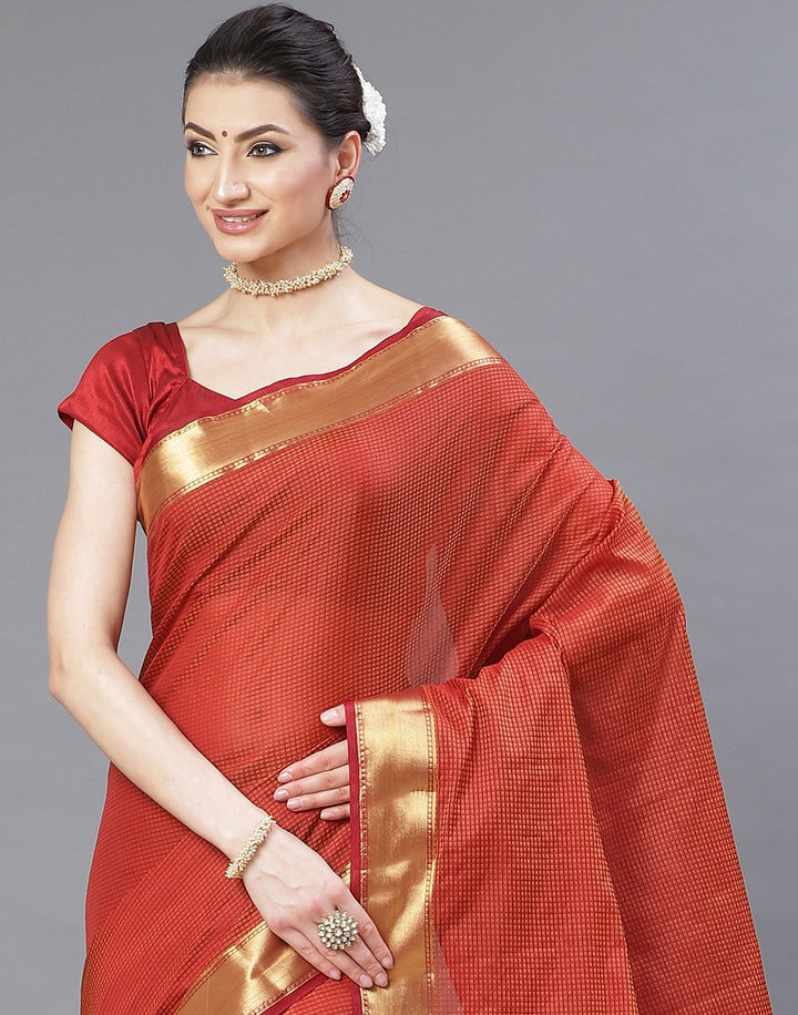 MBZ Meena Bazaar-Green Art Handloom Woven Saree
