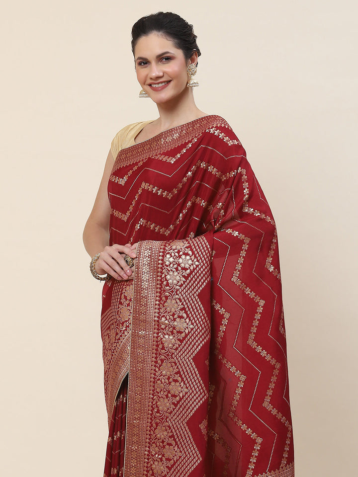 Zari Jaal Woven Dola Handloom Saree
