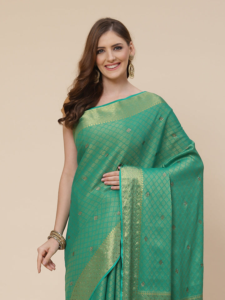 Stone Work Georgette Plain Saree