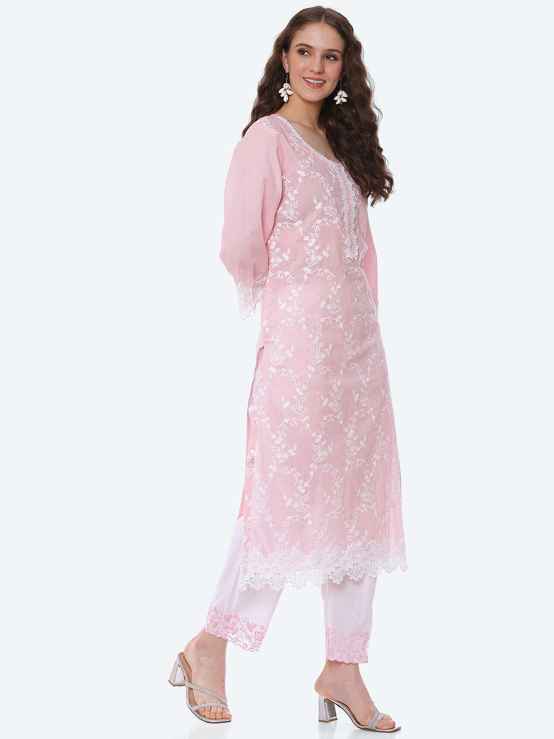 Thread Embroidered Cotton Kurta