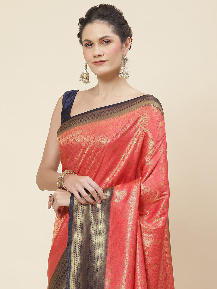 Zari Jaal Woven Handloom Saree