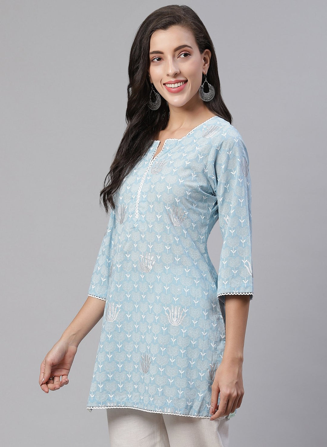 Printed Cotton Short Kurti