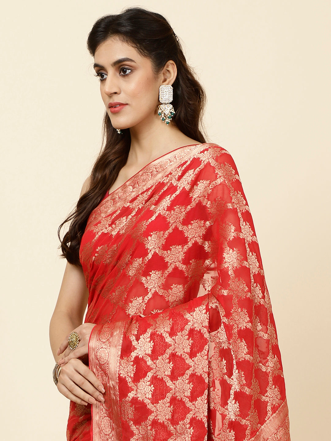 Zari Jaal Woven Chiffon Saree