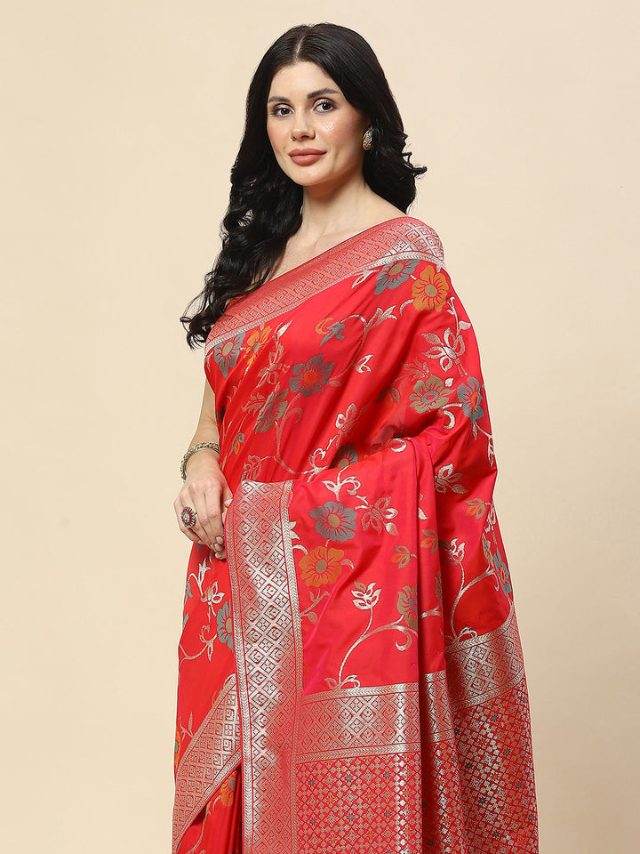 Zari Jaal Woven Art Silk Banarsi Saree