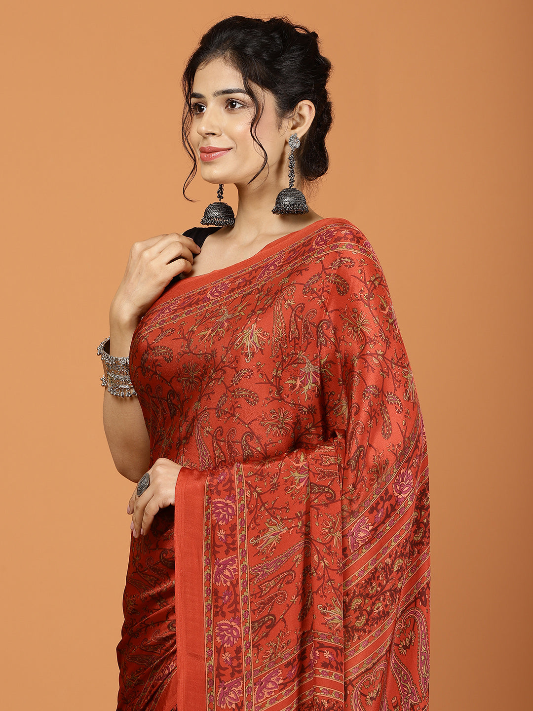 Digital Printed Crepe Woven Saree