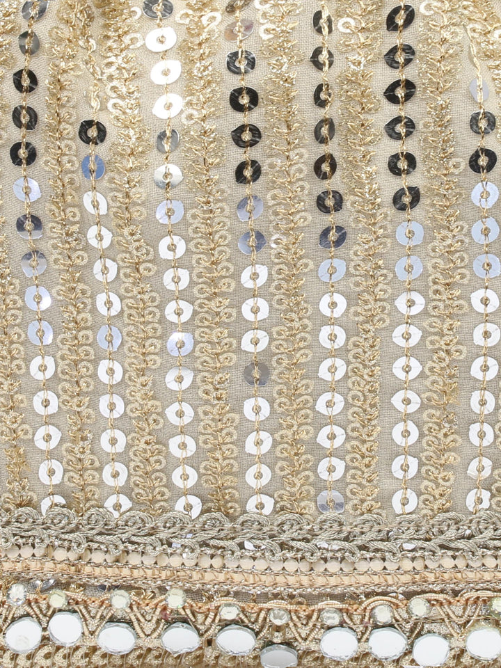 Golden Beige Sequin Potli Bag