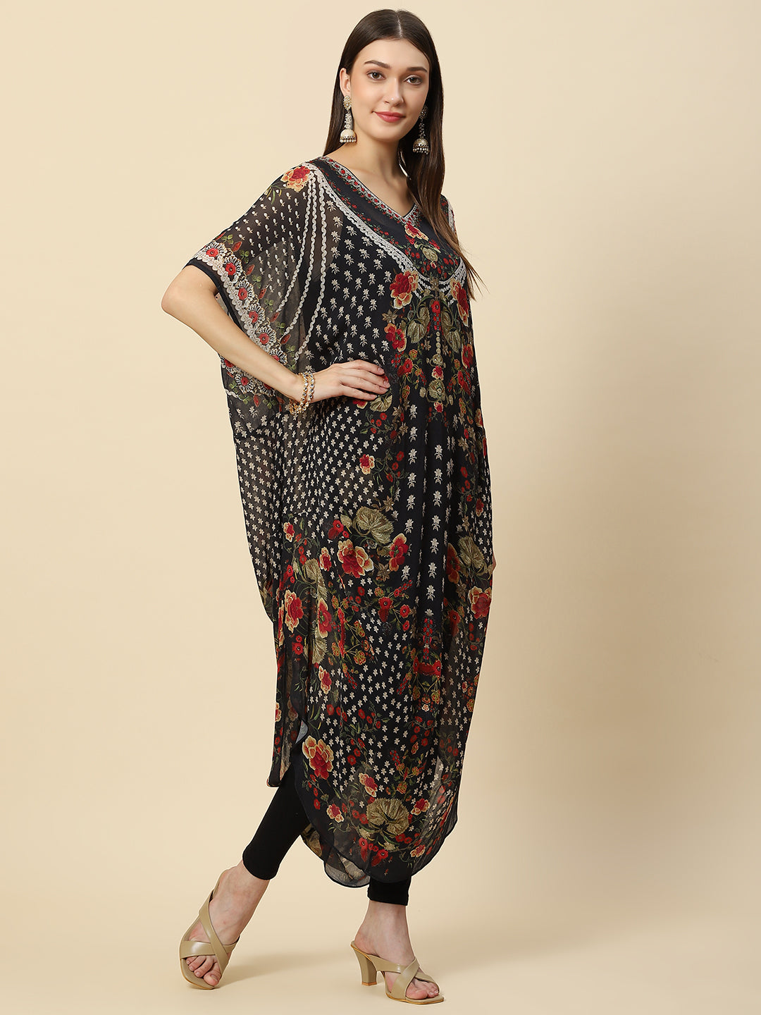 Digital Printed Georgette Kaftan Kurta