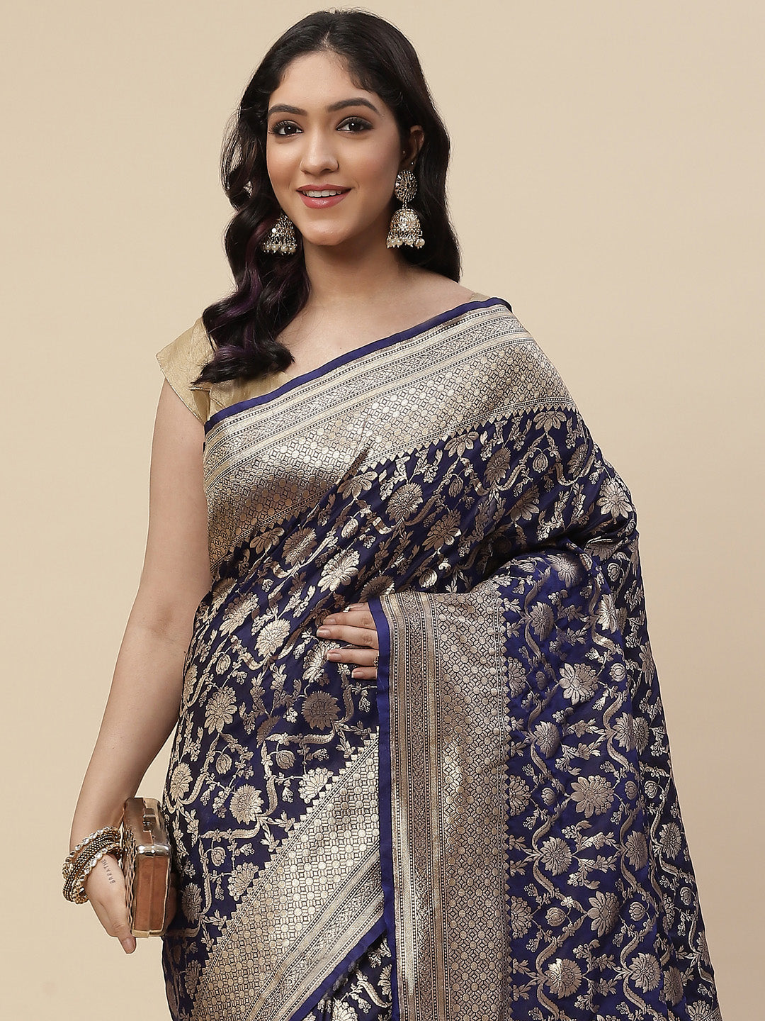 Zari Jaal Banarasi Woven Saree