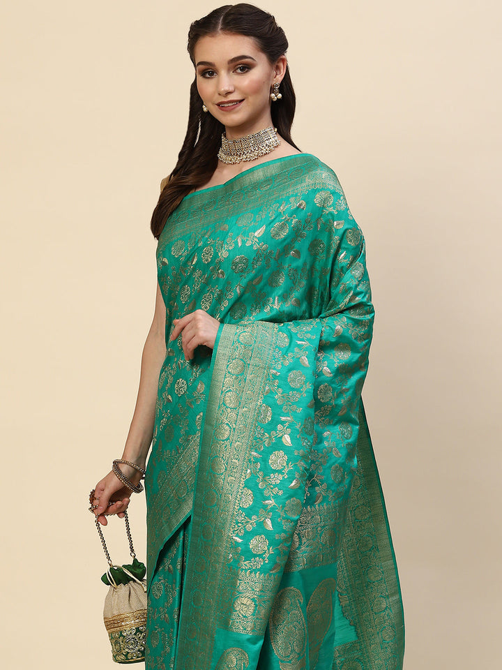 Floral Zari Jaal Handloom Woven Saree