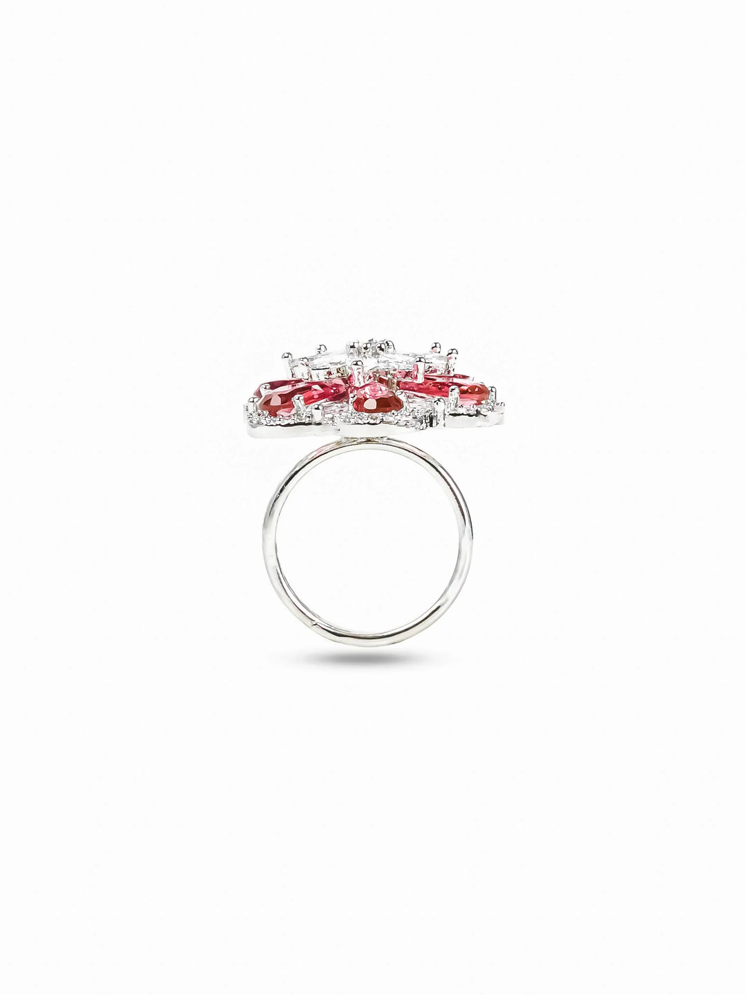 Silver Toned AD Stone Ring