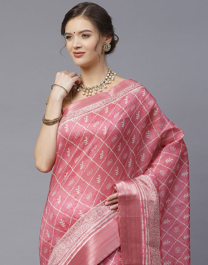 Satin Printed Saree