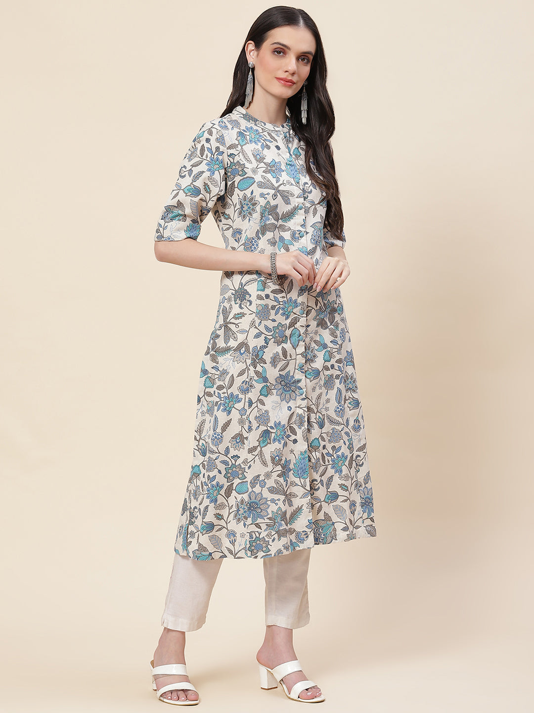 Floral Printed Cotton Kurta