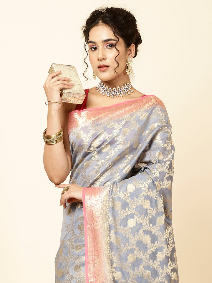 Zari Jaal Woven Cotton Saree