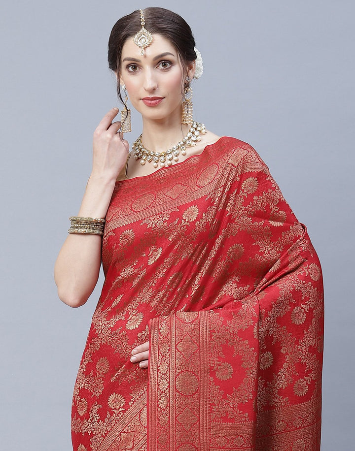 Elegant Crepe Saree With Beautiful Zari Jaal Weaves