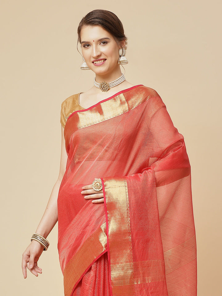 Zari Jaal Cotton Woven Saree
