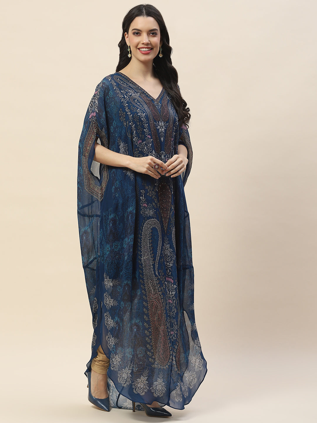 Digital Print Georgette Kaftan Kurta