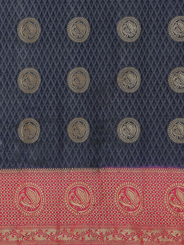 Zari Border Booti Art Handloom Woven Saree