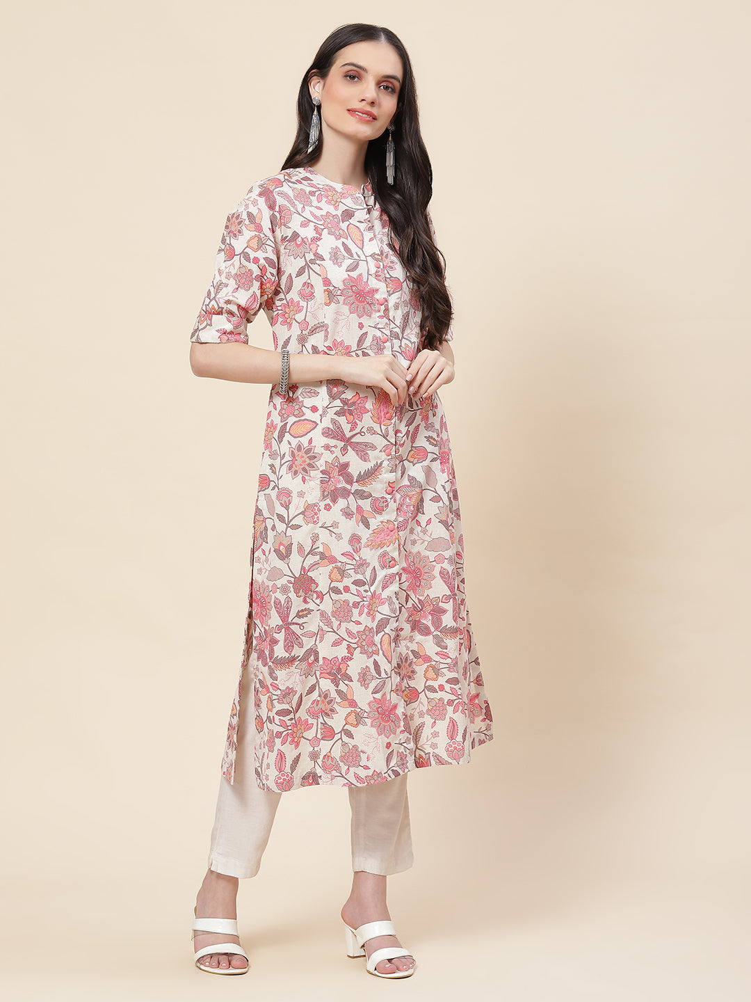 Floral Printed Cotton Kurta