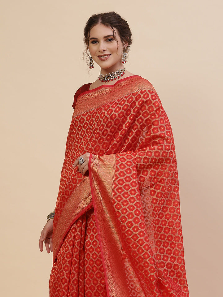 Zari Jaal Cotton Woven Saree