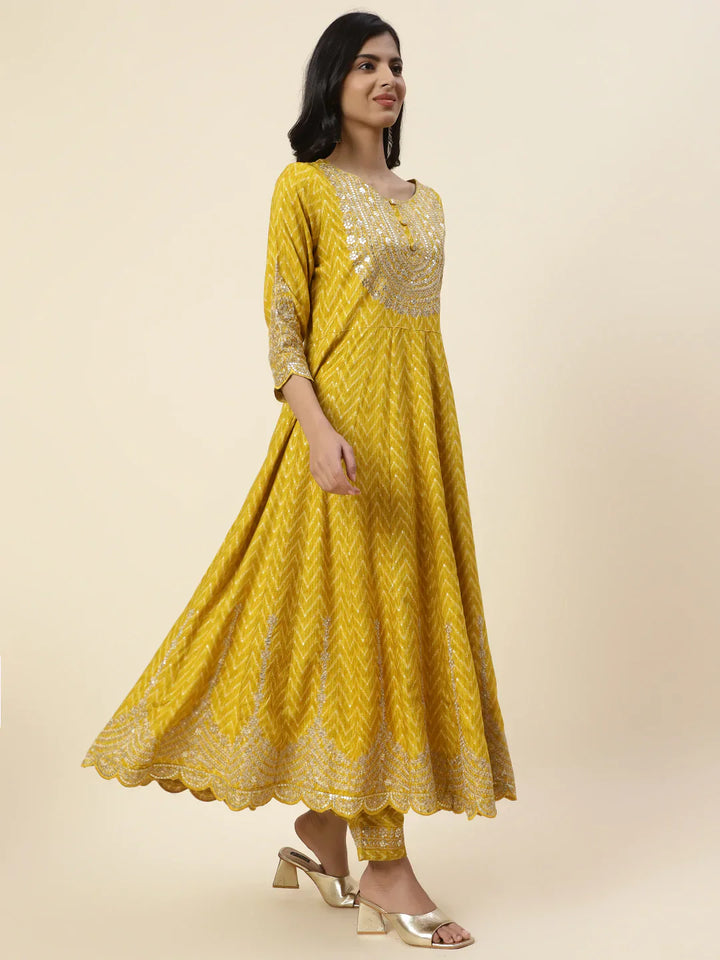 Neck Embroidered Cotton Kurta With Pants &amp; Dupatta