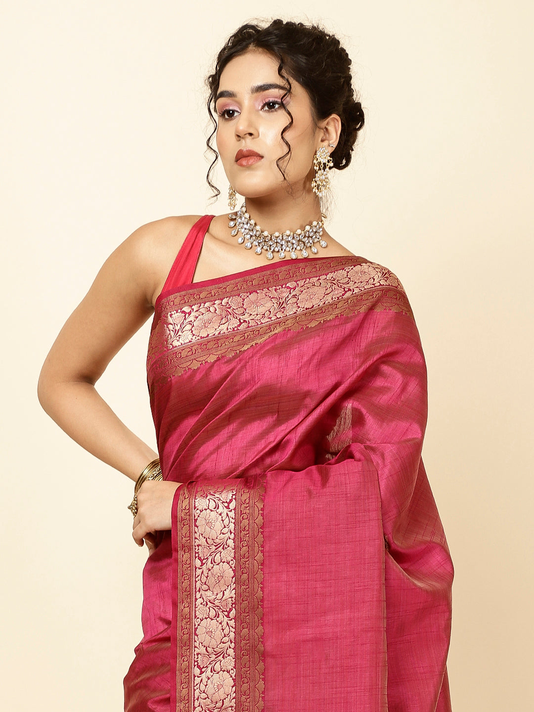 Zari Border Woven Handloom Saree