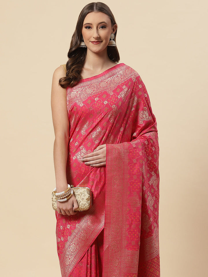 Zari Jaal Handloom Woven Saree
