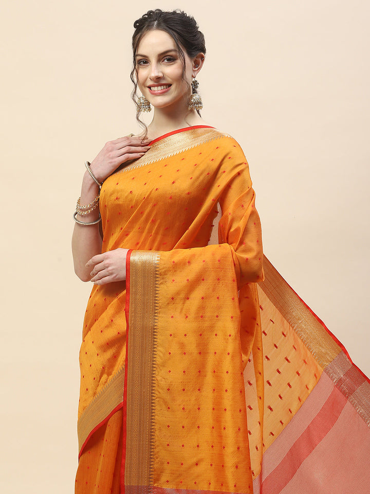 Plain Zari Border Woven Tussar Saree