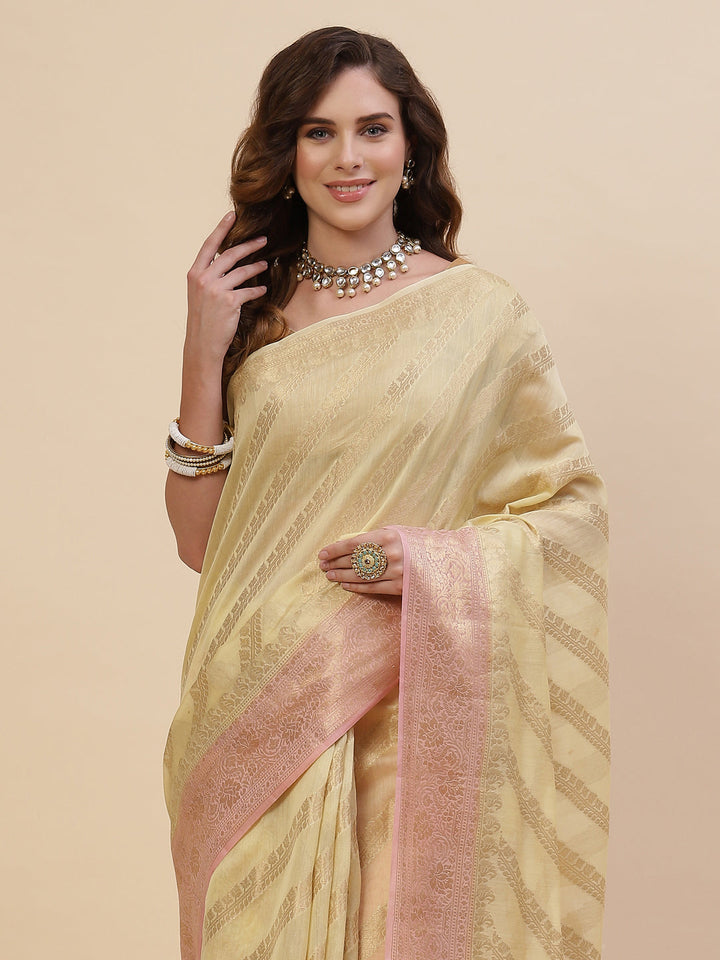 Zari Jaal Cotton Woven Saree