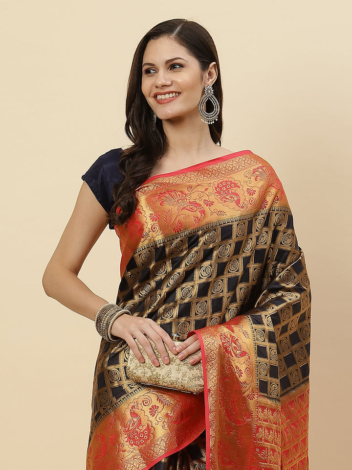 Zari Jaal Art Handloom Woven Saree