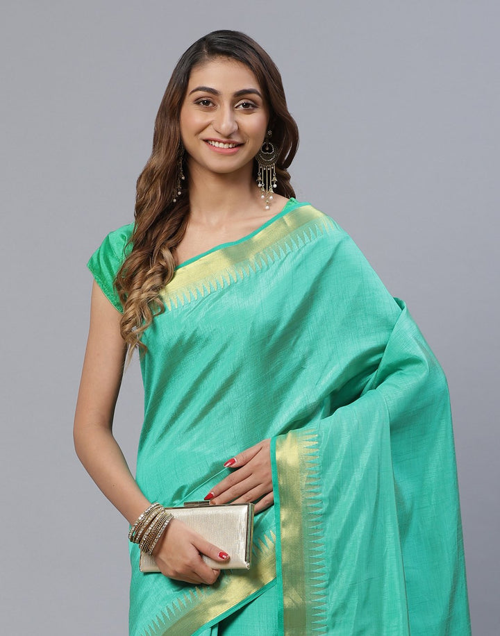 Art Handloom Saree With Zari Border