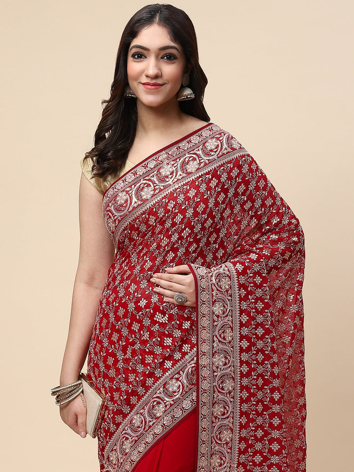 Resham Jaal Embroidered Georgette Saree