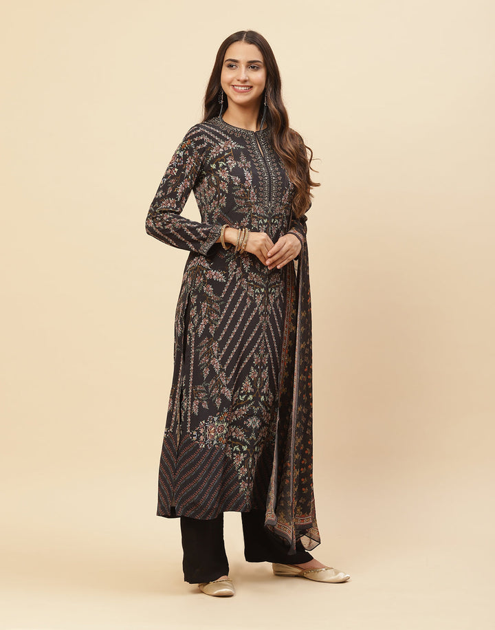 Digital Printed Crepe Salwar Kameez Stitched Suit With Georgette Dupatta