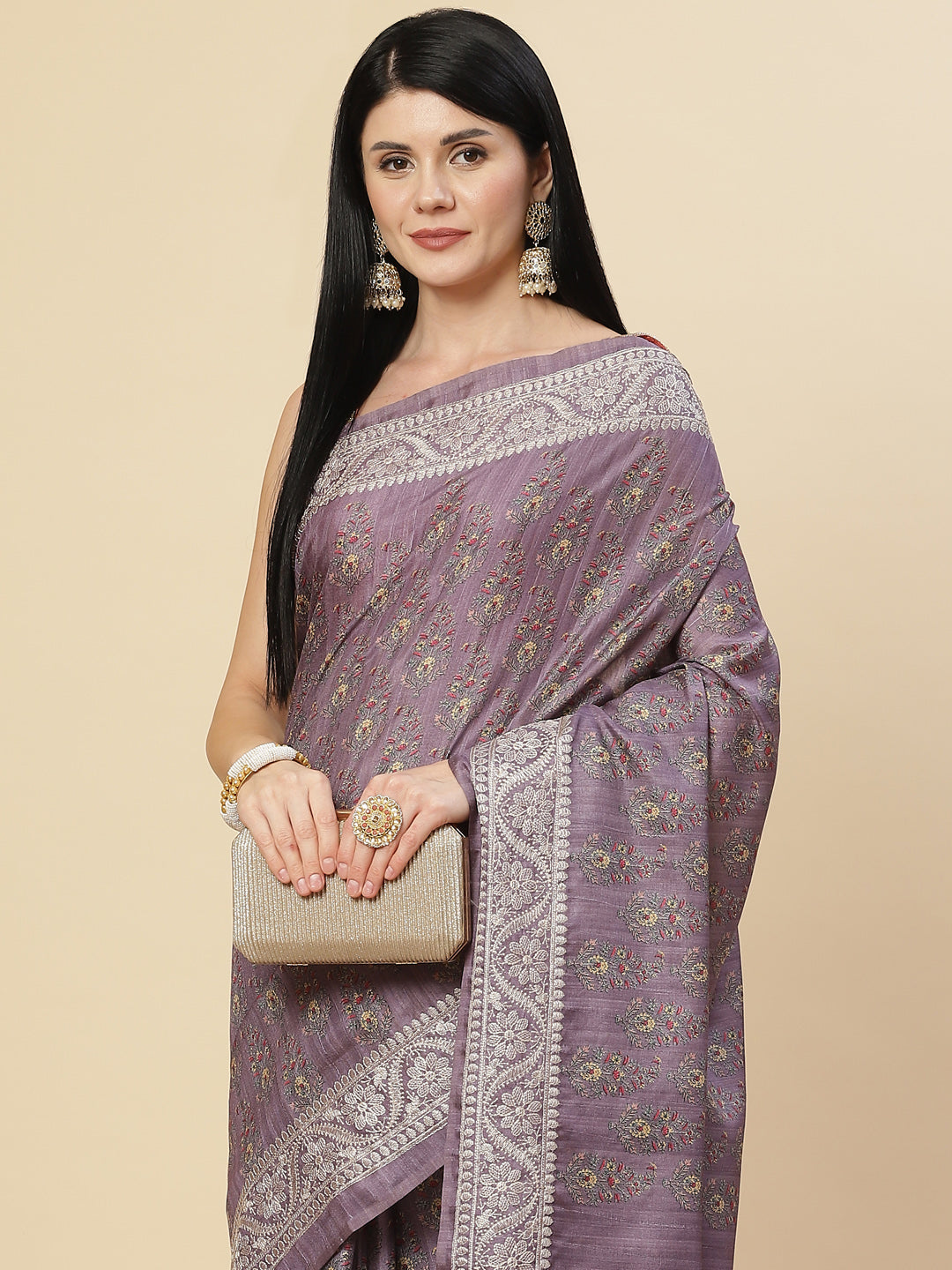 Digital Printed Tussar Saree