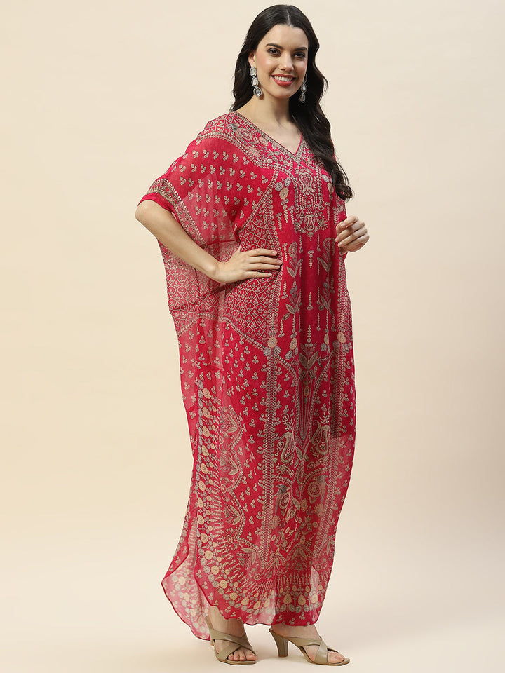 Digital Print Georgette Kaftan Kurta