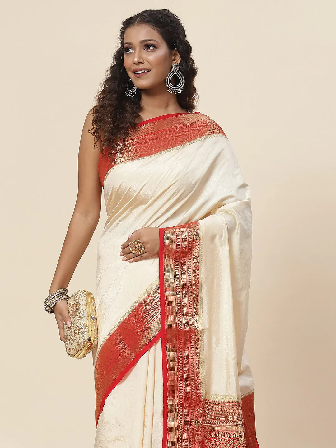 Zari Jaal Handloom Woven Saree