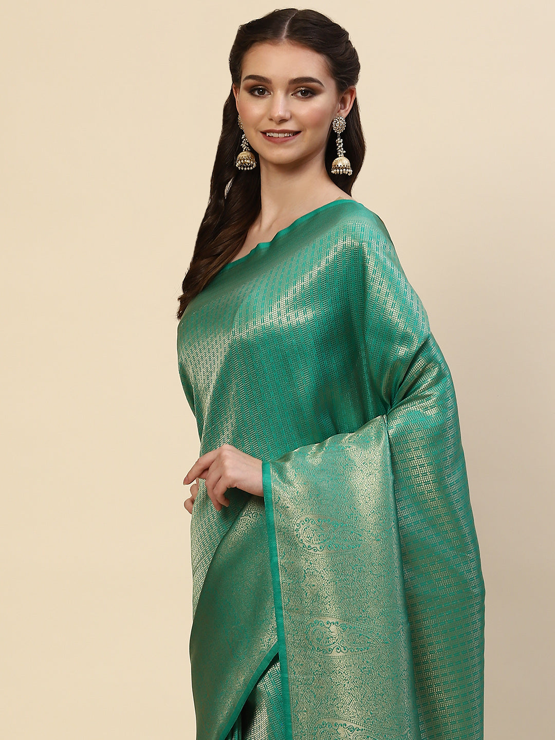 Brocade Zari Jaal Handloom Woven Saree